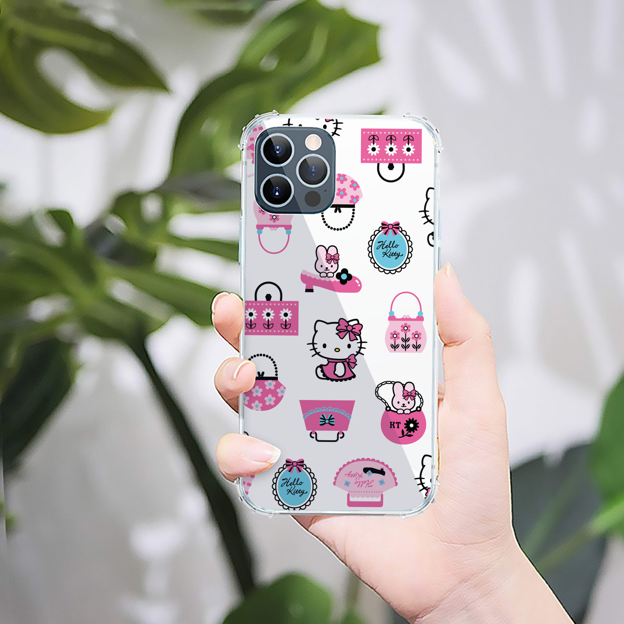 （画像用） Hello Kitty ハローキティ 【iPhone 12シリーズ対応】透明スマホケース（クリアソフトケース）